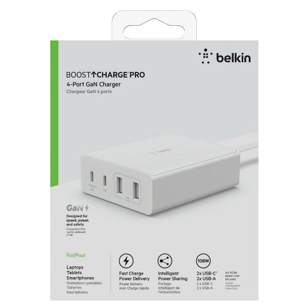 Belkin Boost Charge Pro GaN 4 Port Fast Charger 108W
