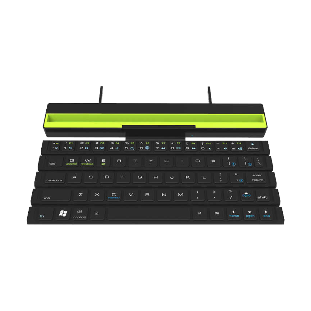 Green Multi Functional Rollable Wireless Keyboard