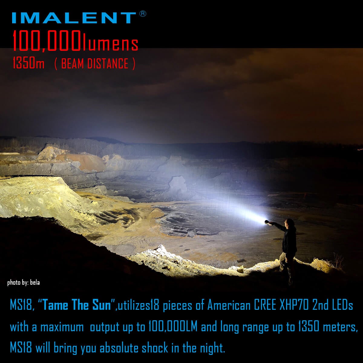 IMALENT MS18 Flashlight LED 1,00,000 Lumens