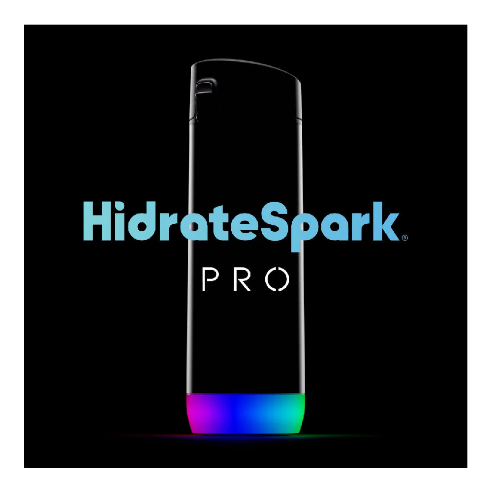 HidrateSpark PRO STEEL - 32 oz. Smart Water Bottle + Bonus Straw Lid -  Black - Education - Apple